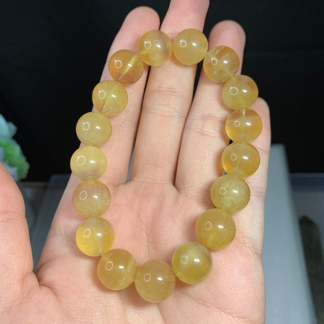 b143 イエロー系フローライトブレスレット