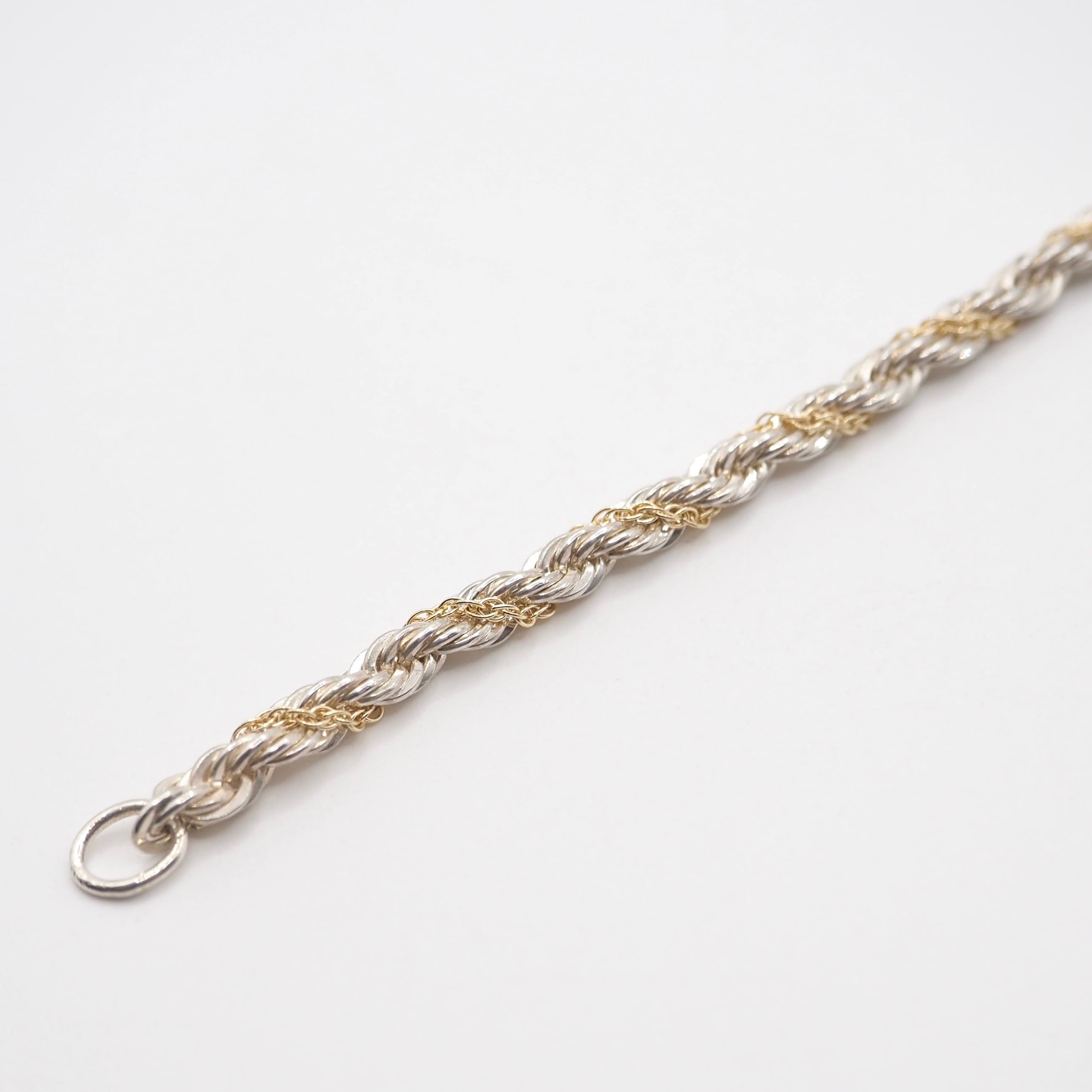 【美品】76cmティファニー ツイストロープコンビネックレス 14K/925 Tiffany&Co. ツイストロープコンビネックレス シルバー925 K18