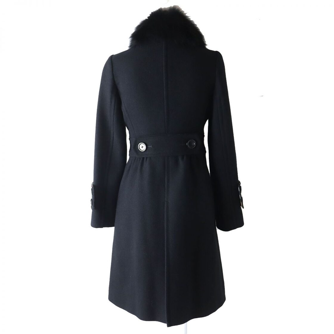 バーバリーブルーレーベル トレンチコート フォックスファー付 熱り 