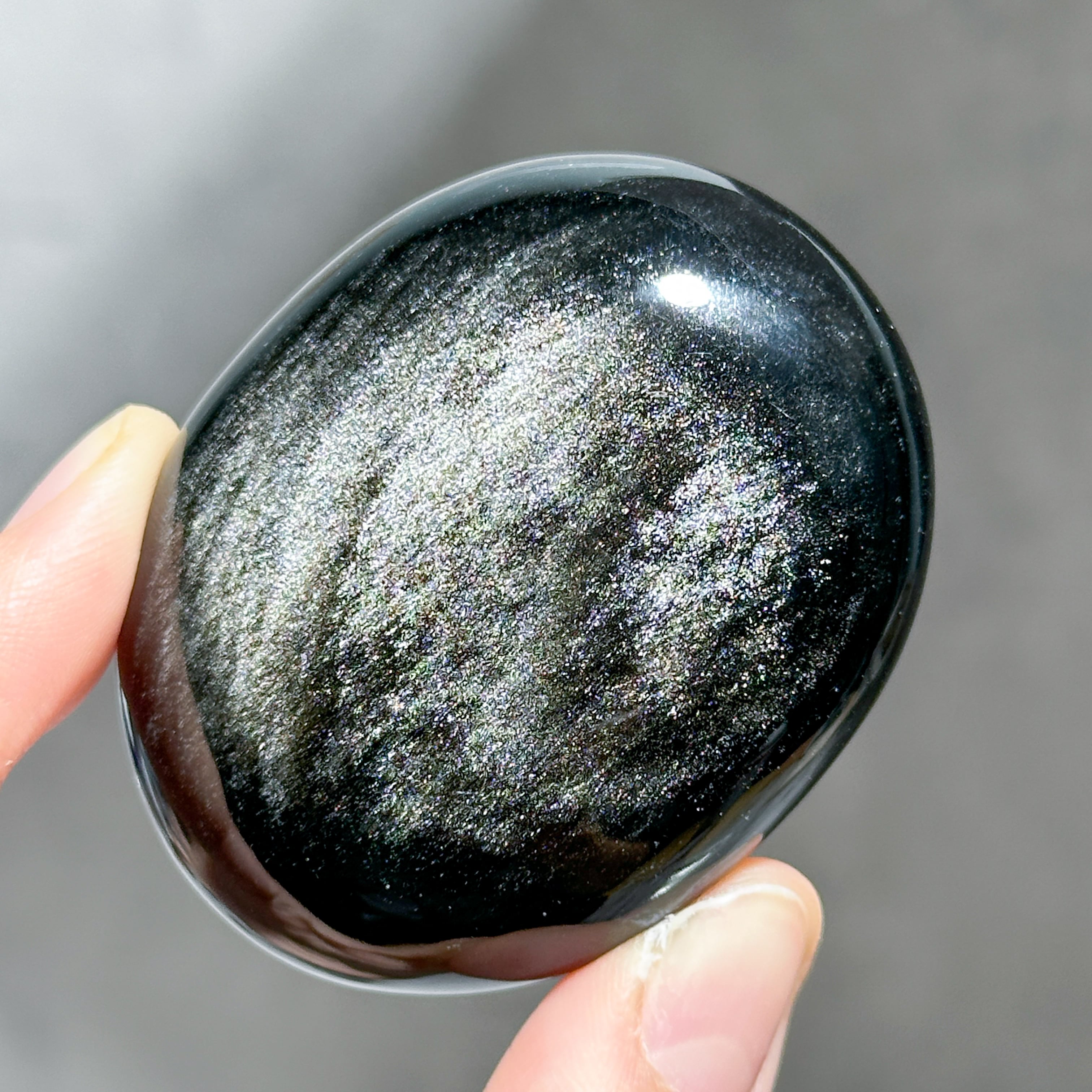 29☆❁¨̮プロフお読みください✧︎*。様　高品質　シルバーオブシディアン　パーム シルバーオブシディアン パーム41◇Silver obsidian◇天然石