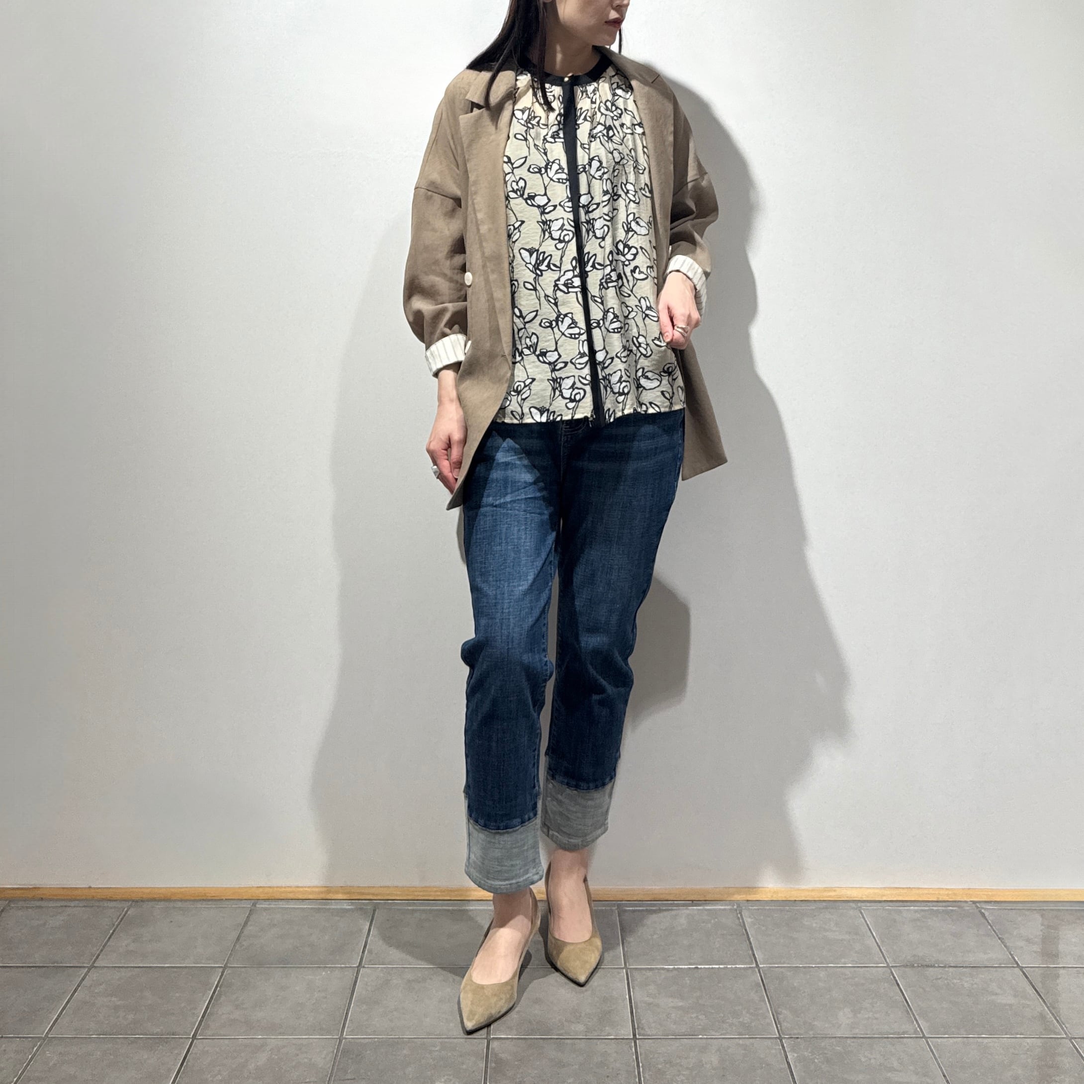 フラワープリントギャザーブラウス | トワミーオンラインショップ