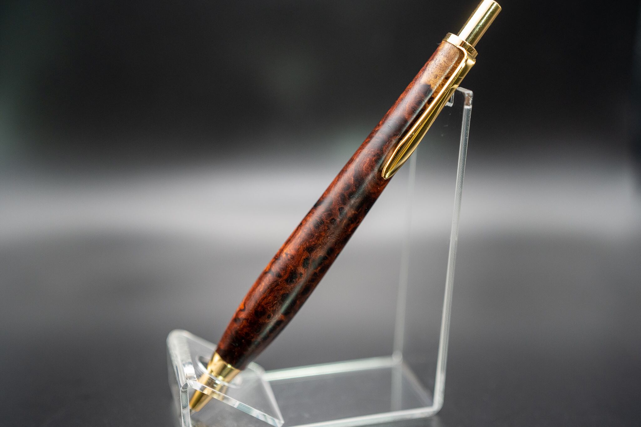 朱色の銘木】 本花梨紅白 極上 gold MP | 木軸ペン工房 金杢犀