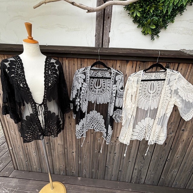 フラワー柄レースカーディガン