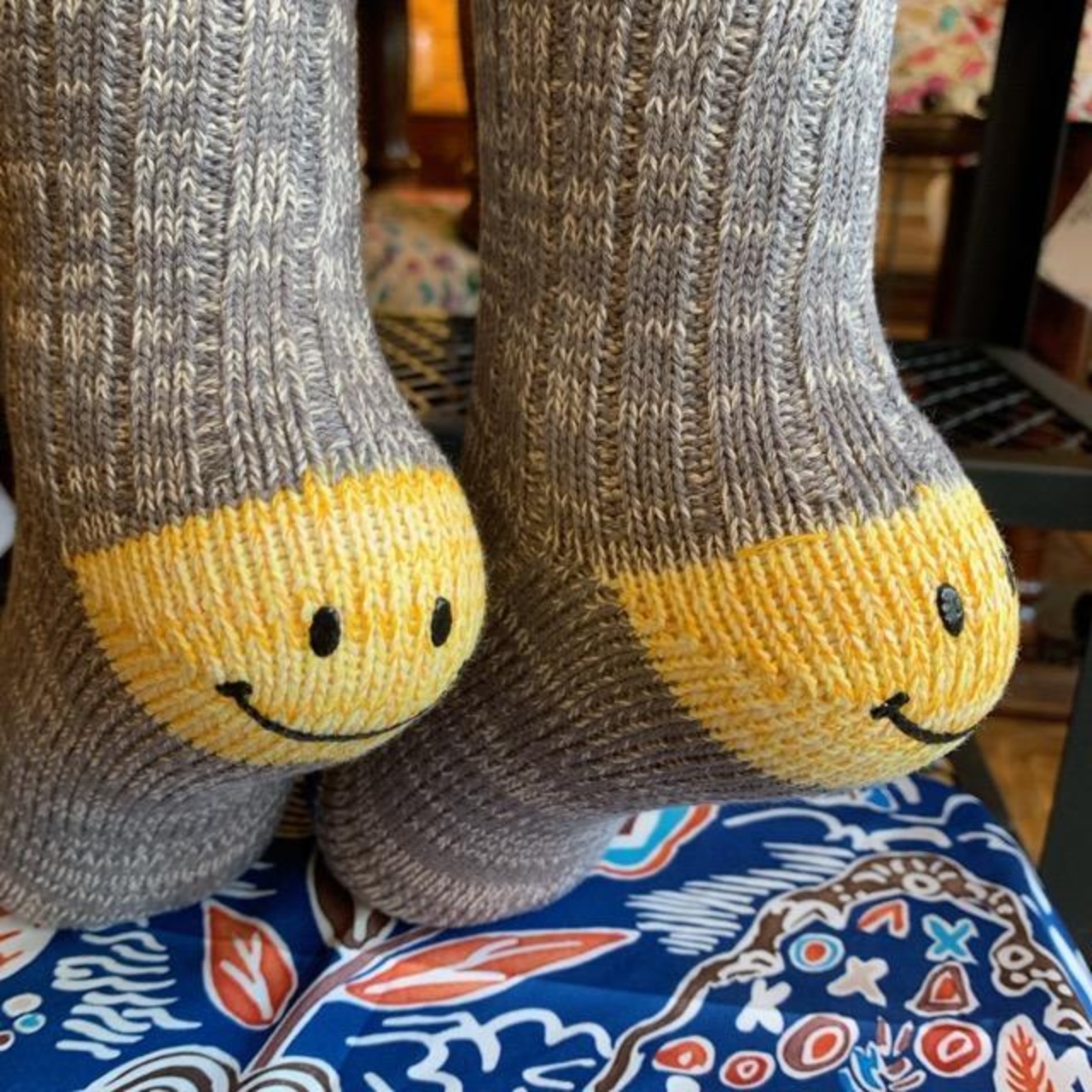 TOPANGA SOCKS　Lady's 　スマイルソックス　グレー