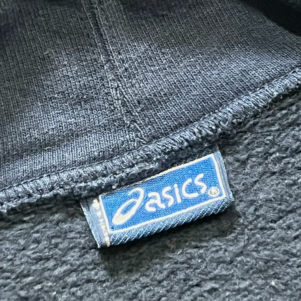 80s asics 袖刺繍 ハーフジップ スウェット プルオーバー アシックス