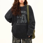 Retro Cat Print Unisex Long Sleeve T-Shirt (ME210)