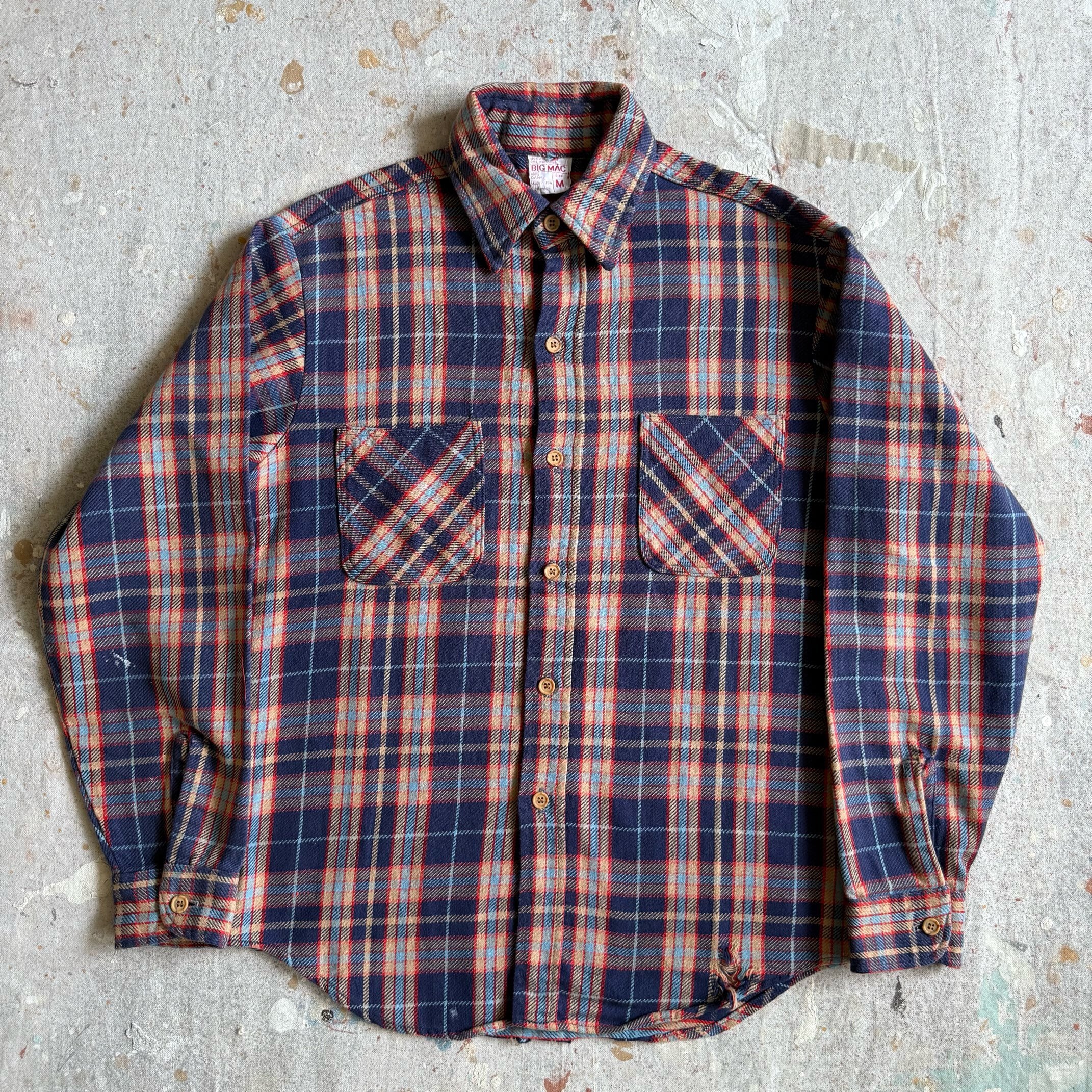1970s BIG MAC Flannel Shirts M Z205