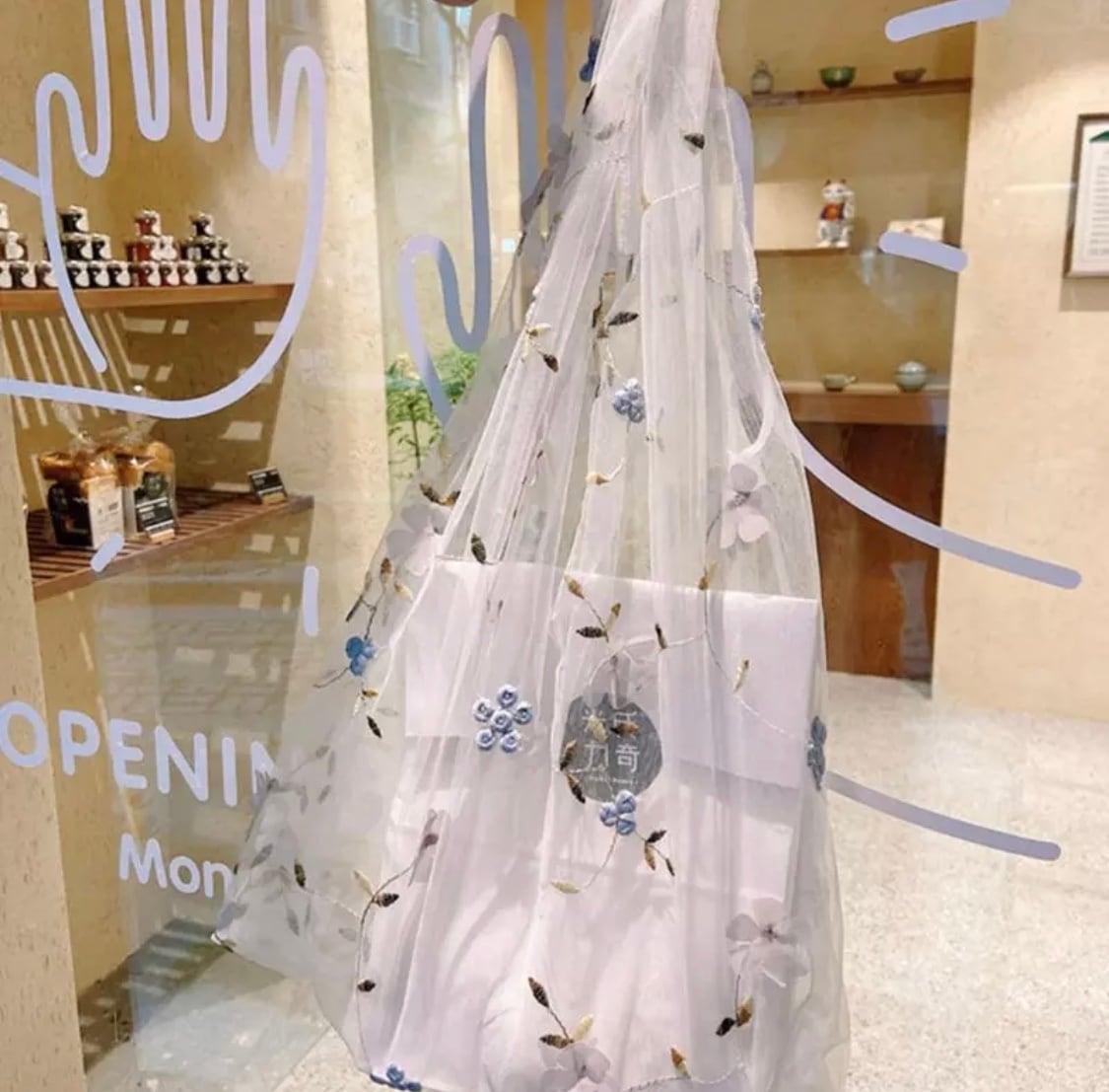 【即納】フラワーチュールエコバッグ》》》》》》》》》》チュール 花柄 エコバッグ トートバッグ 韓国 オーガンジー 可愛い 透け