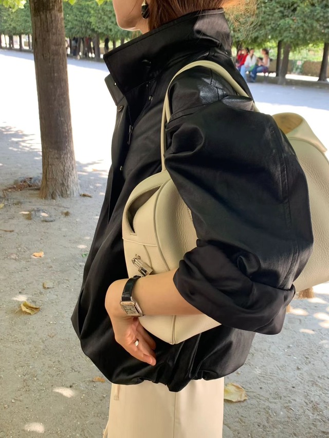 (OUNCE) park  leather  jacket