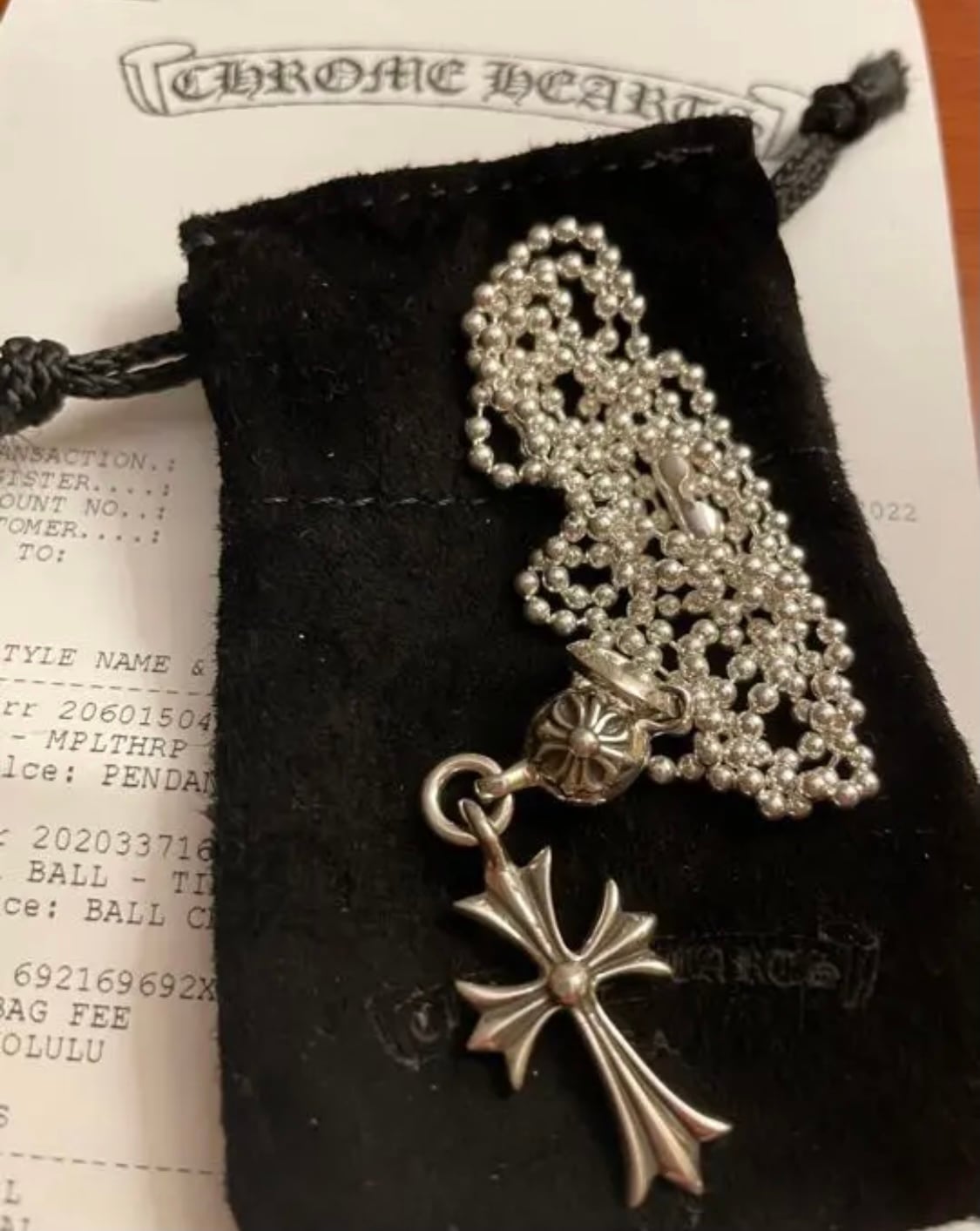 〇CHROME HEARTS 手間取っ クロムハーツ タイニーCHクロス フープピアス 