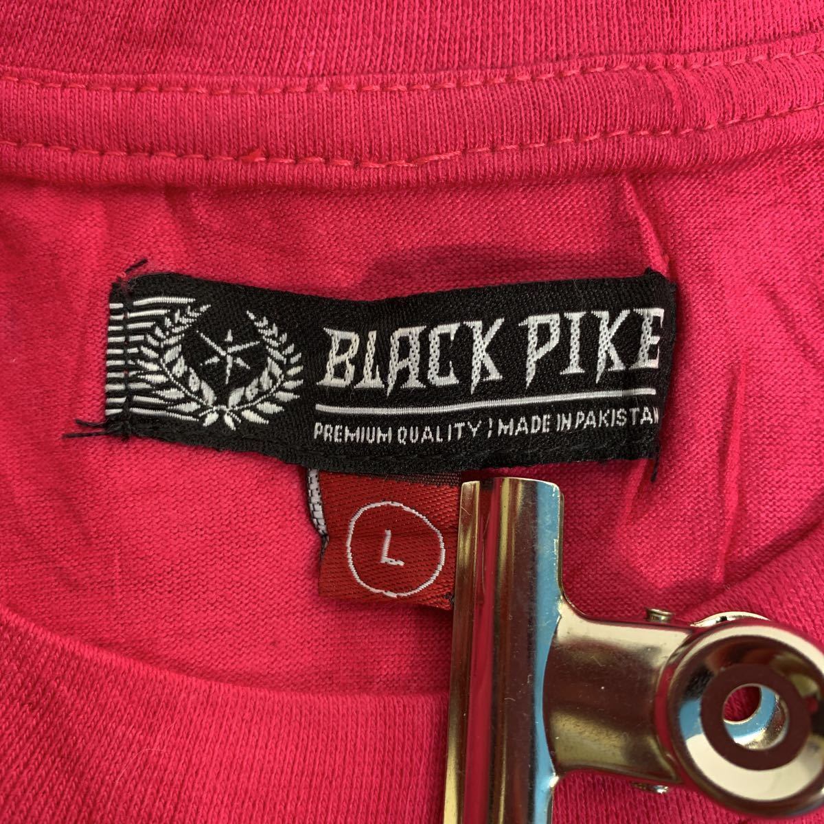 BLACK PIKE 半袖 プリント Tシャツ L ピンク money エンジェル BLESSED