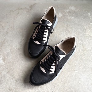 men's HAND MADE leatherスニーカー　Vibram sole　Black