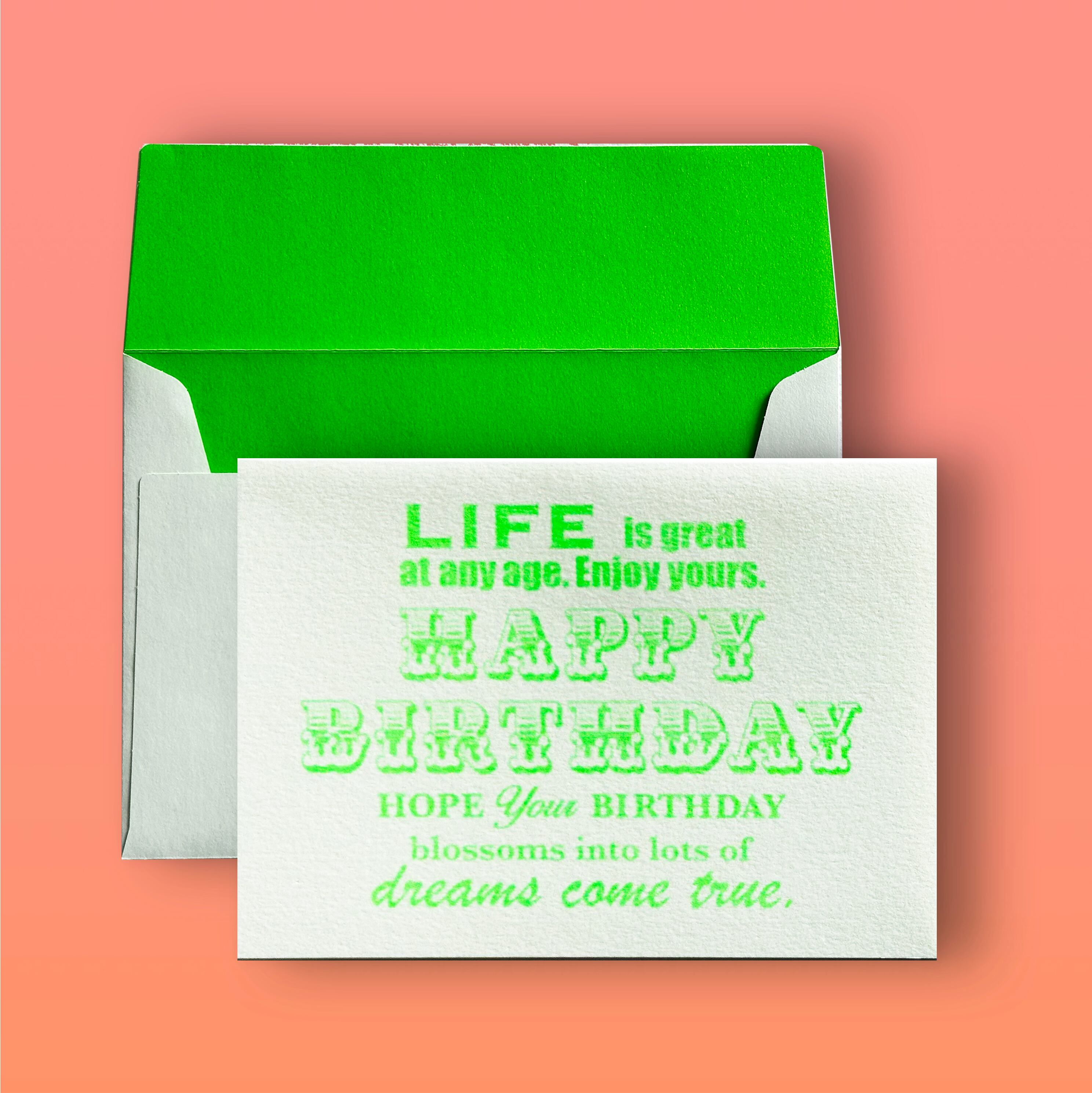 レトロなBIRTHDAY CARD ／retro04 蛍光Green