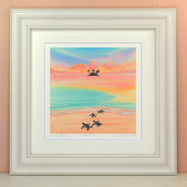 栗乃木ハルミ「旅立ち」cタイプ　　　　　　　　　　　　　　　　　　　　絵画・ 額入りアート