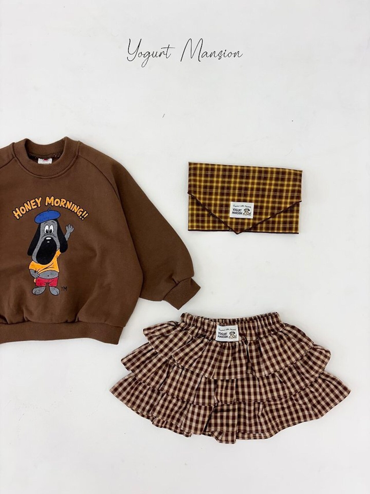 韓国子供服 / 26Autumn / 〖取寄〗Yogurt Mansion / チェック柄のキュロット/ キッズ服 *XS~JM*