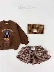 韓国子供服 / 26Autumn / 〖取寄〗Yogurt Mansion / チェック柄のキュロット/ キッズ服 *XS~JM*