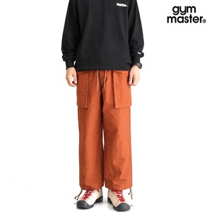 gym master ジムマスター バックサテン モンスターポケットパンツ メンズ ミリタリーパンツ コットン100% 大容量ポケット ワイドパンツ 春秋冬 G845763 テラコッタ