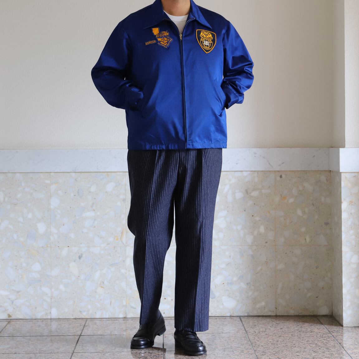 極美品】50s special vintage jacket satin fabric blouson made in