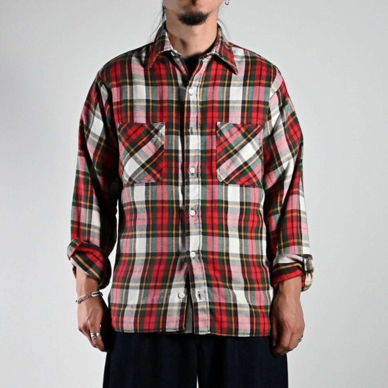 70's BIGMAC vintage M Ctton Flannel Check Shirt