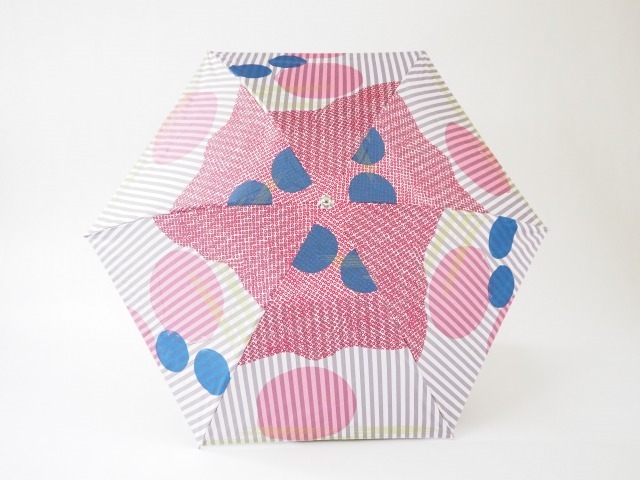 ケイコロール × ムーンバット　「中丸と大丸とかすみ　赤」　折り畳み傘