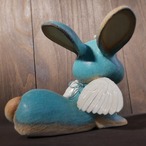 翼の葉影うさぎと小鳥 no.48 turquoise