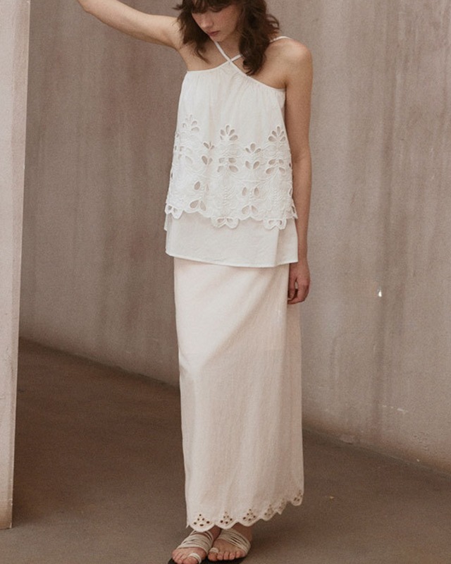 Eyelet Narrow Skirt