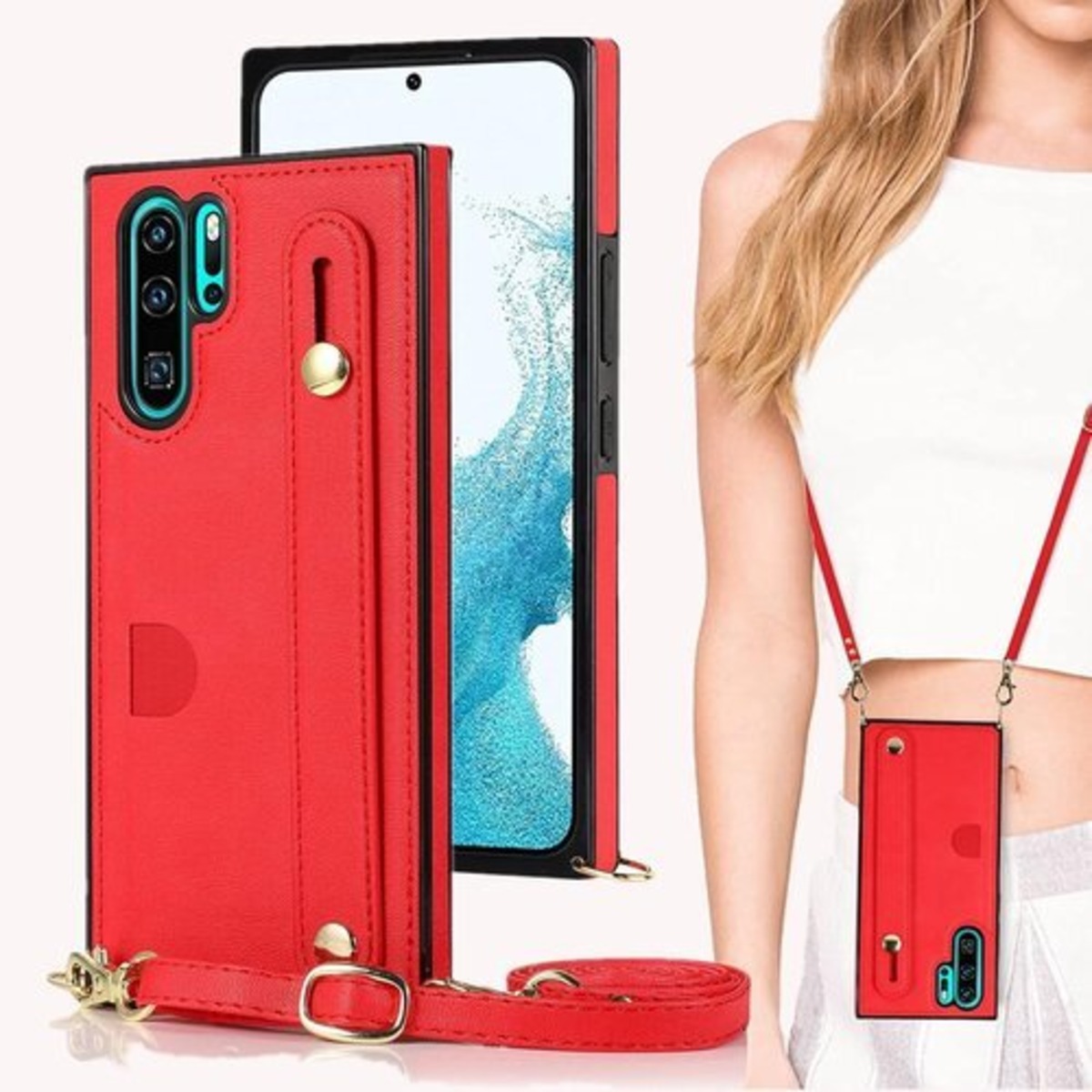 HUAWEI P30 Pro HW-02L 用 ケース ショルダー ファーウェイP30 茶色く 