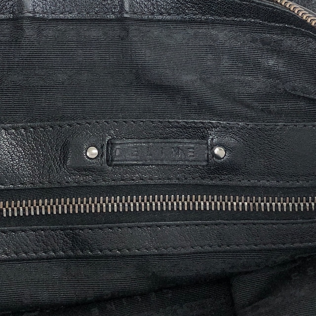 CELINE セリーヌ トリオンフ ハンドバッグ ショルダーバッグ 2way ブラック プレートロゴ レザー vintage ヴィンテージ オールド 4xt5x6