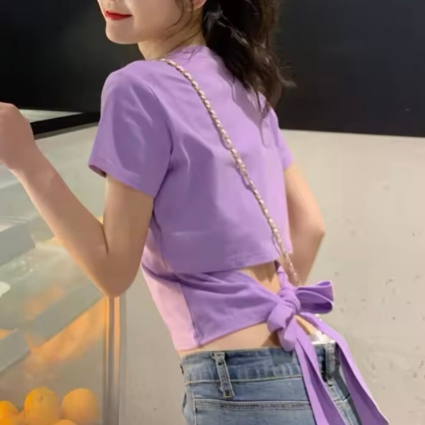 バックリボンミニTシャツ