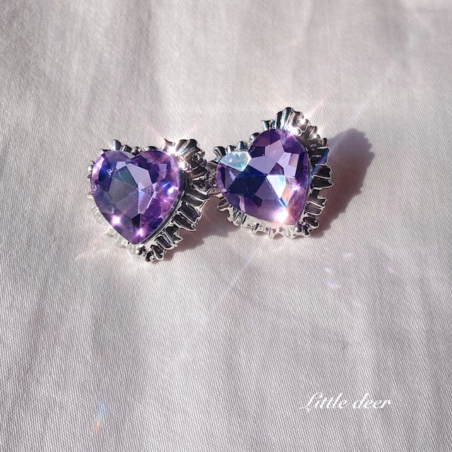 purple heart ピアス  E06-b0783