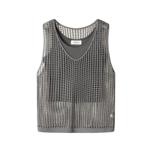 Sleeveless knit vest two-piece set (ME379)