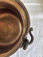 銅鍋　銅製調理なべ　暖炉用取っ手付き　吊り下げ型 12kweh18