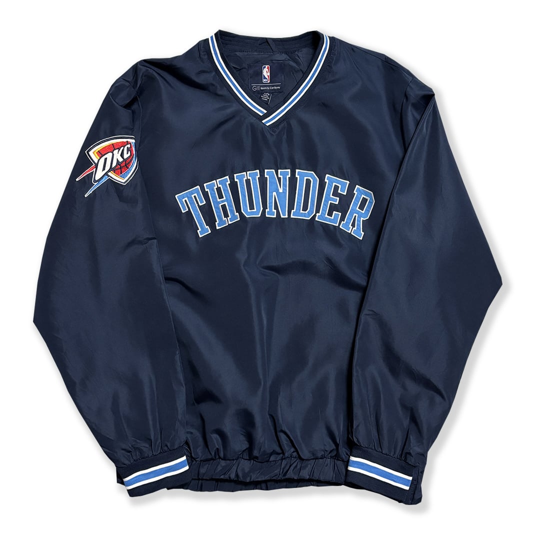 Oklahoma City Thunder Embroidered Patch Pullover Jacket. G-III