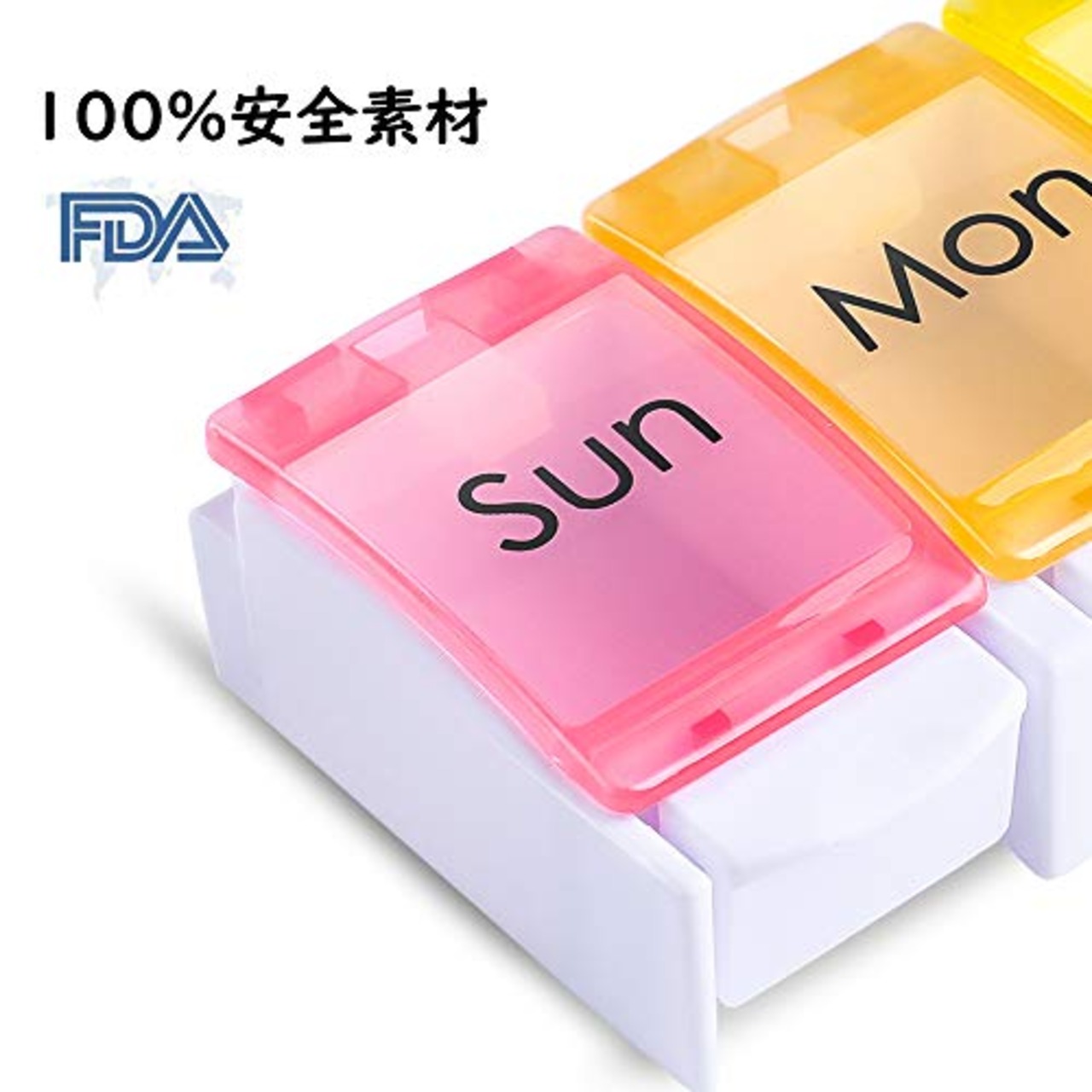 Opret 薬ケース 携帯 ピルケース くすりいれケース 1週間 1日1回 習慣薬箱 薬入れ コンパクト くすり整理 飲み忘れ防止 大き目