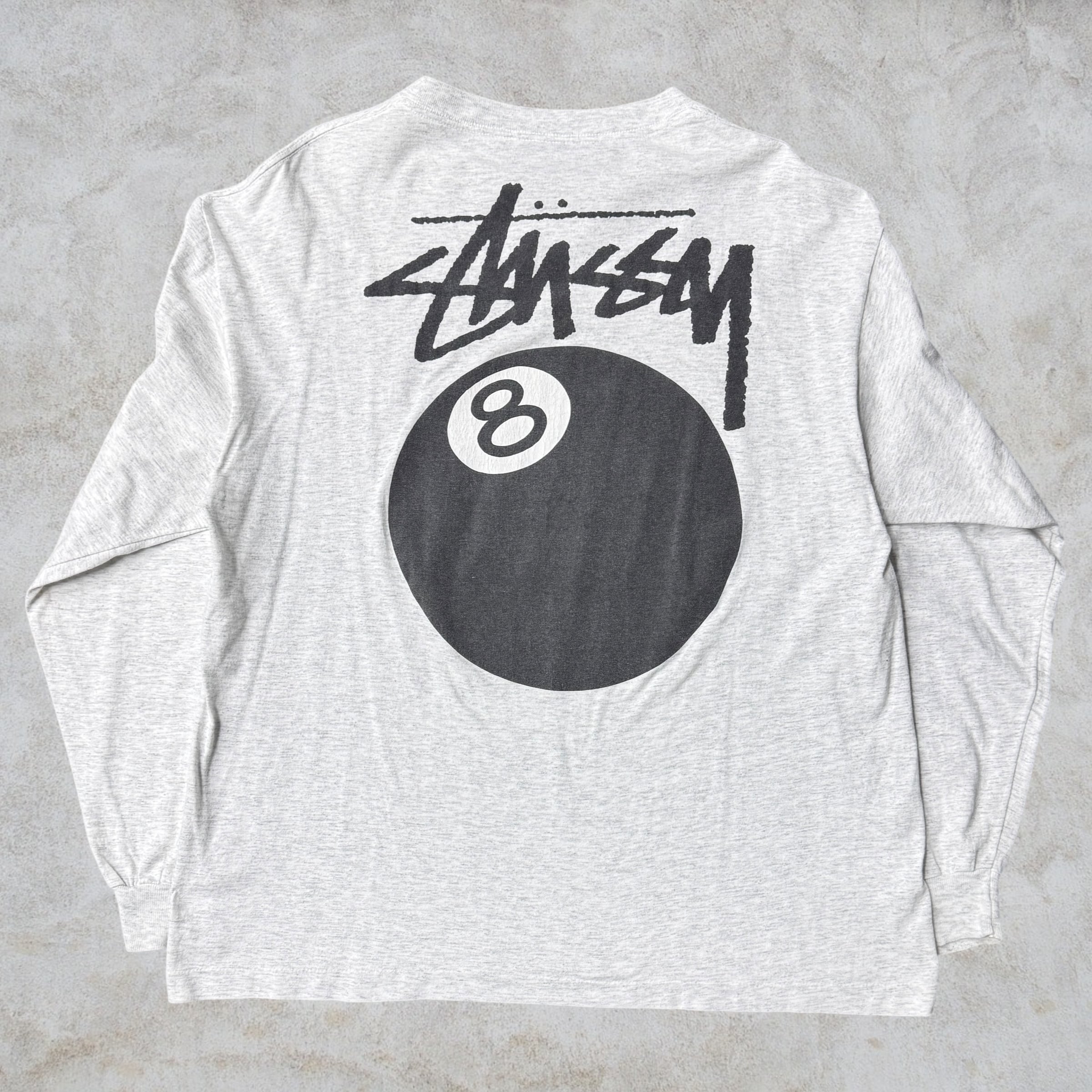 【希少、USA製】oldstussy 80s 90s 8ボール　ロンT　白　Ｌ Special!!】80's~90's old stussy “8 ball” Long Sleeve Tee “黒タグ