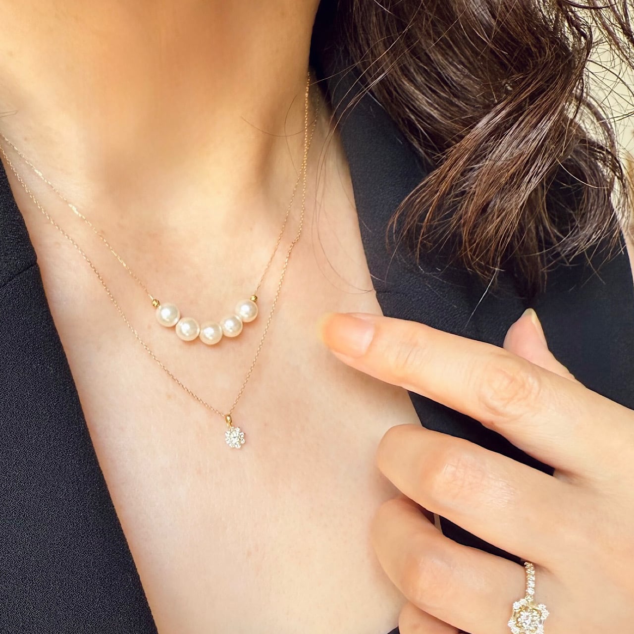 アコヤパール ネックレス K18イエローゴールド チェカ 鑑別書付