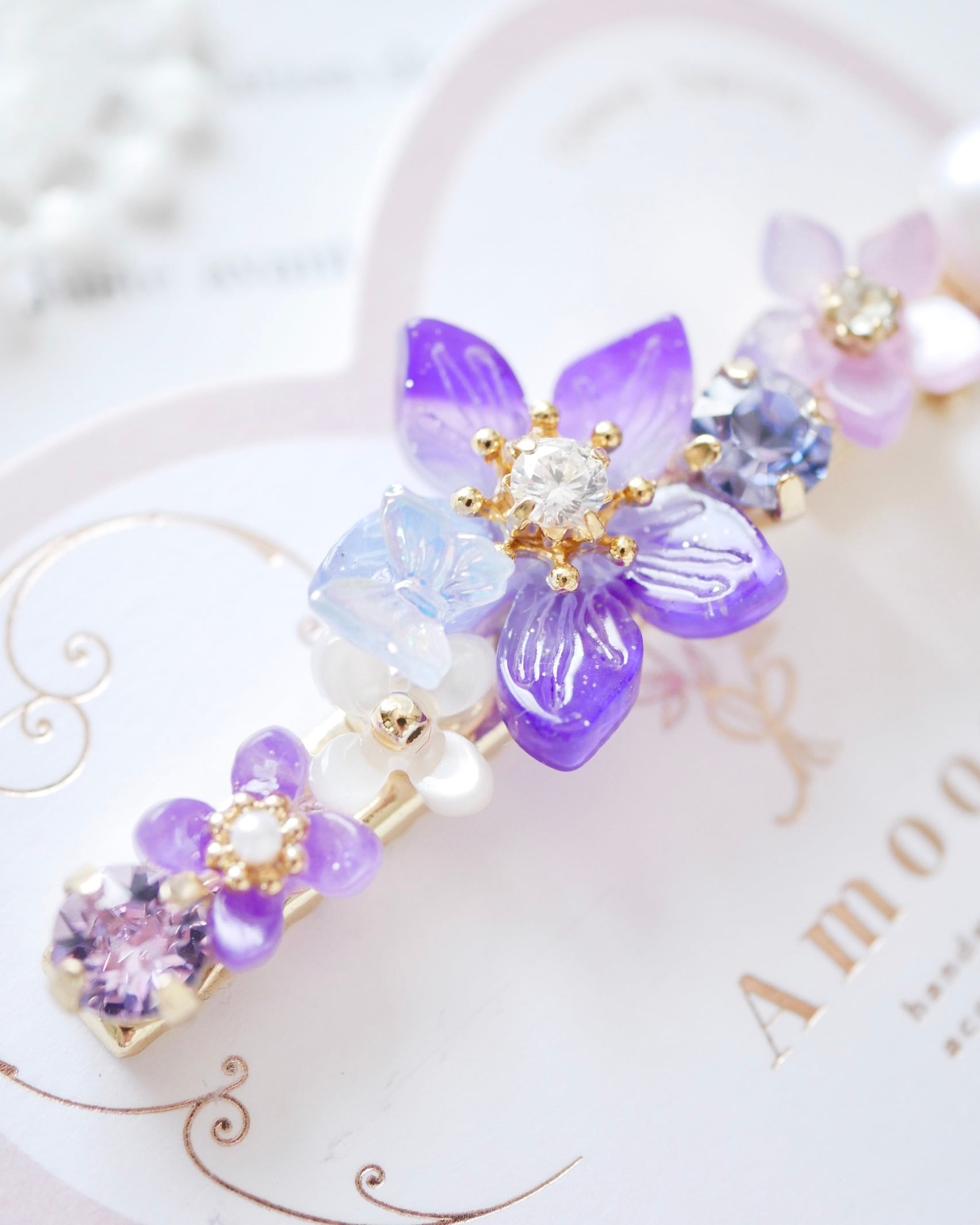 8502 セレスティアビジューヘアクリップ | Amooo