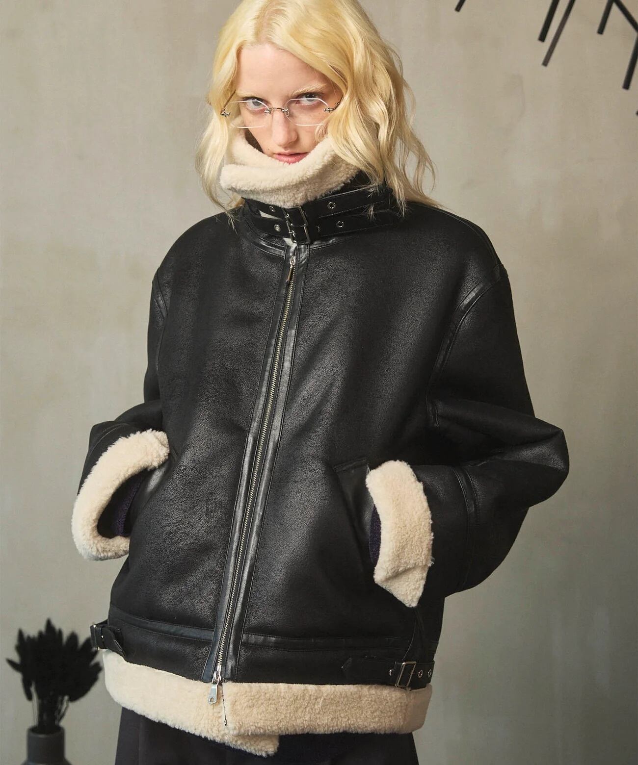 メゾンスペシャルB-3フェイクムートンジャケット MAISON SPECIAL】B-3 Fake Mouton Jacket Black 11252211616 | select