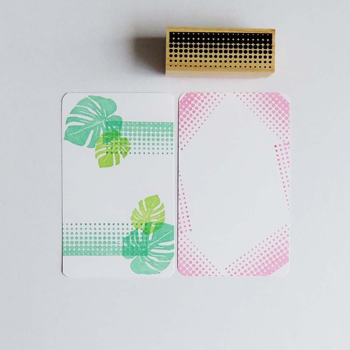 0364★ 爽やかドットグラデーションワンポイントスタンプ　はんこ