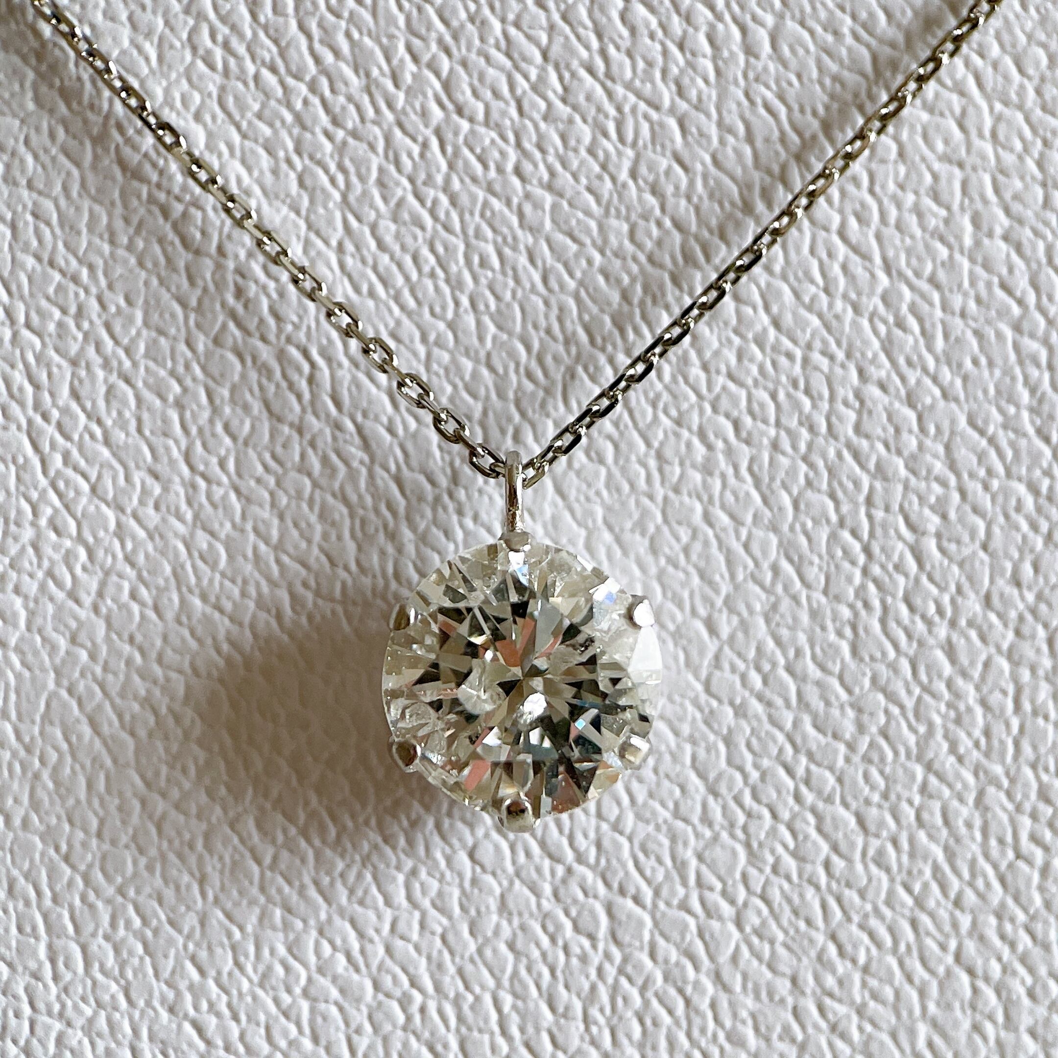 PT950/850 1.000ct ラウンドカットダイヤモンドネックレス | Carino Carina