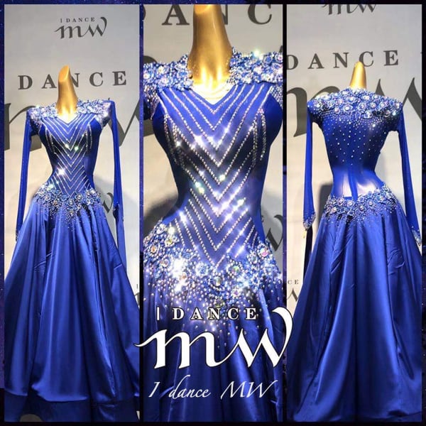 【オーダー 社交ダンスドレス】I DANCE MW 商品番号 227 A /スタンダードドレス 競技会 ソロデモ パーティー /ワルツ スロー