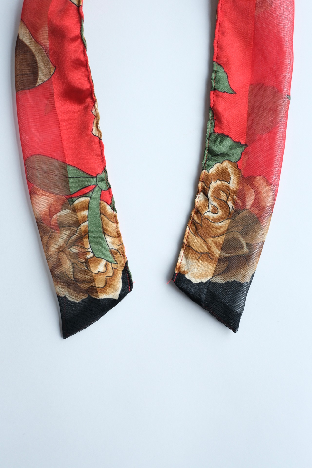 【suie】Scarf hood／ヴィンテージスカーフフード（red butterfly）