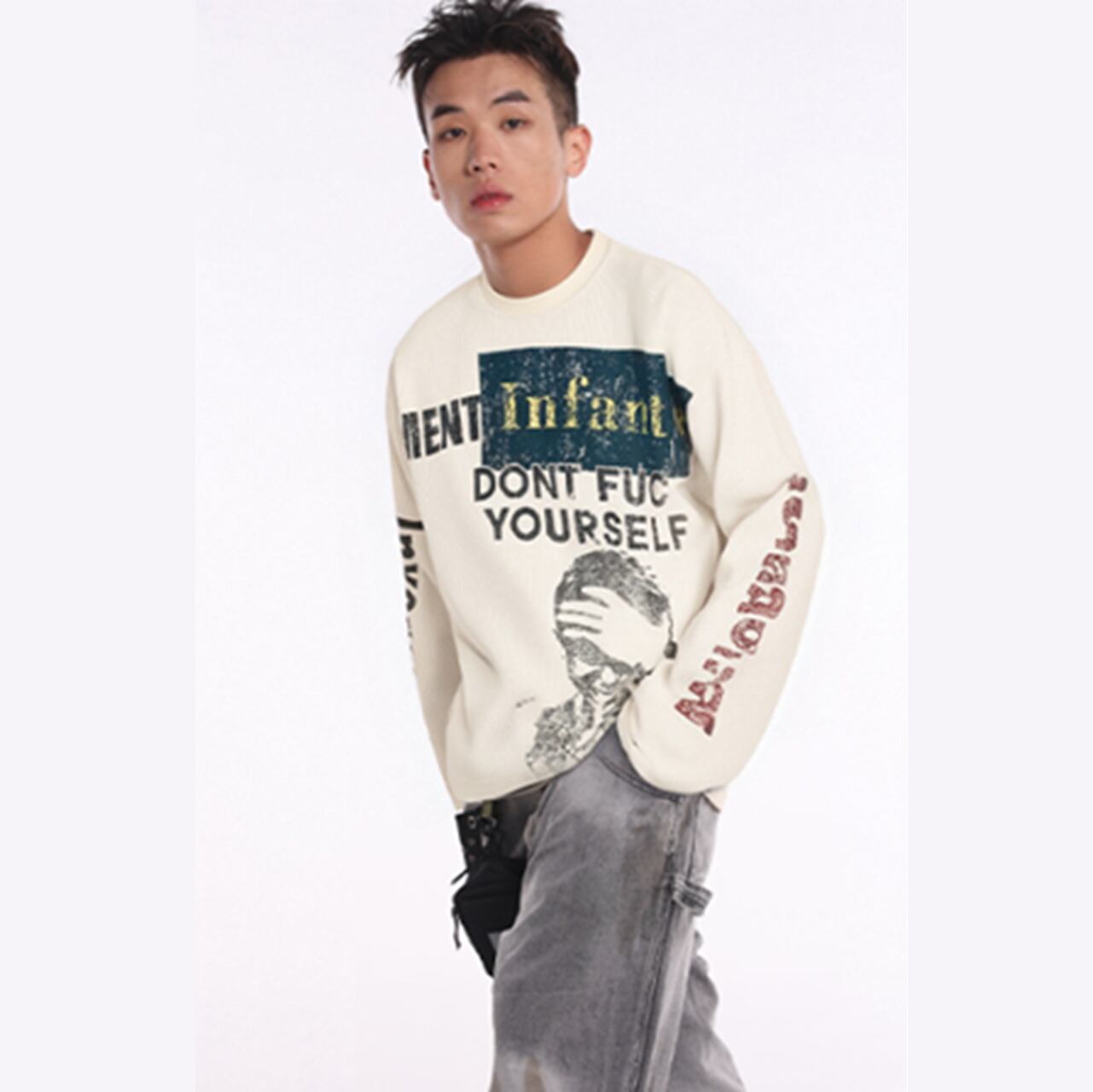 ヴィンテージロゴ グラフィック ロング Tシャツ 長袖 b25341 【M~XLサイズ】
