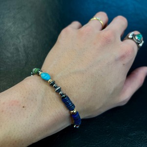 ブライト（Bright）ブレスレット（Wave Lapis Lazuli) 17〜22cm