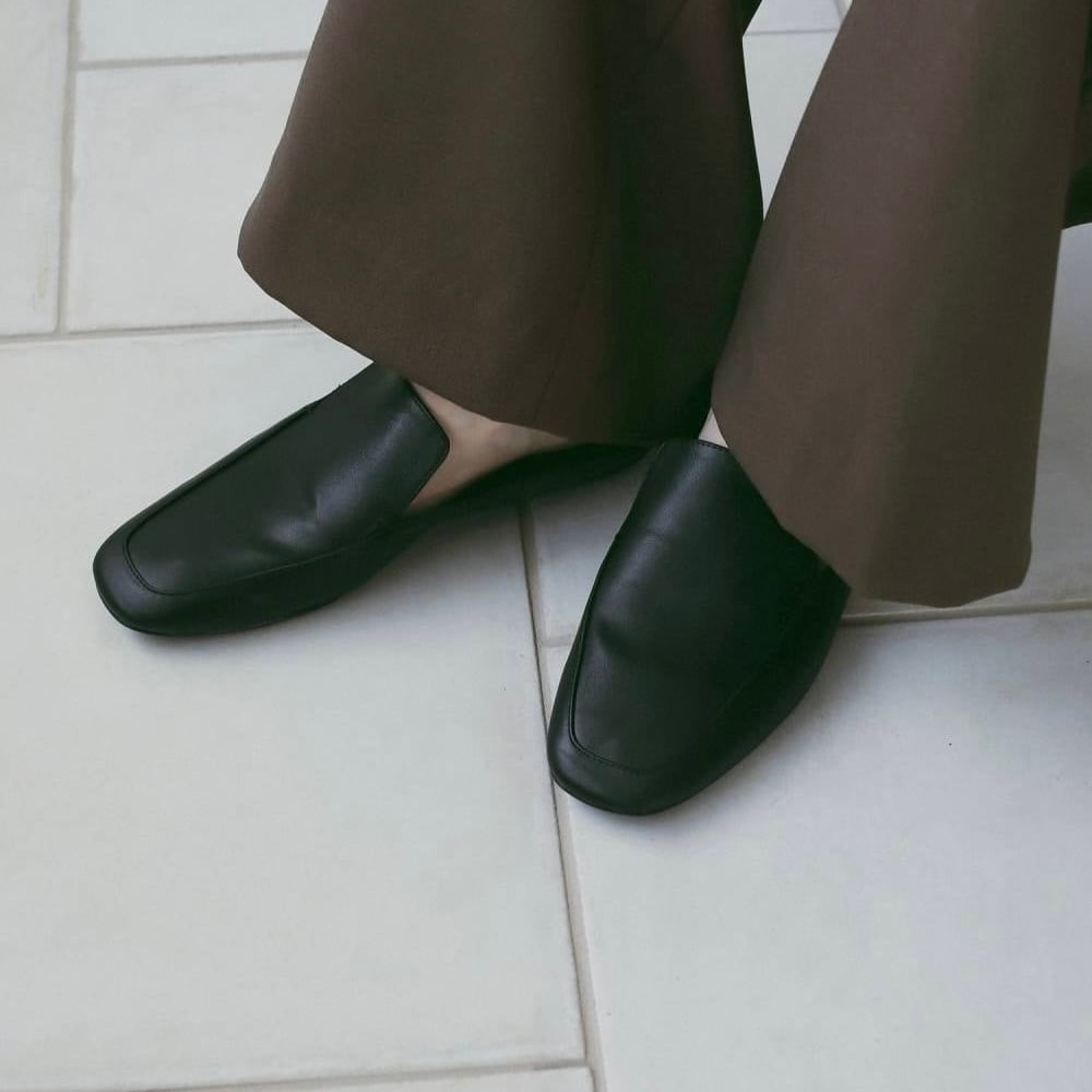 【 anuke 】Ecoleather Flat Loafers