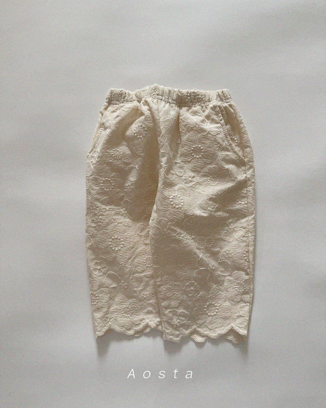 【即納】Aosta/Ellin Pants(Ivory Floral Embroidery/M)