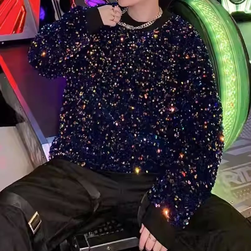 キラキラ 長袖 Tシャツ ロンT | Korean unisex fashion セレクト