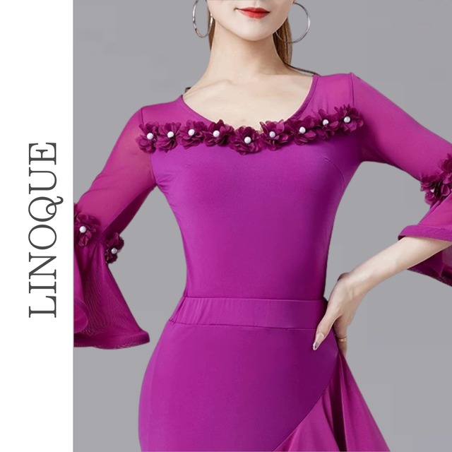 フラワーフリルスリーブVネックレオタード 3color 【L00116】