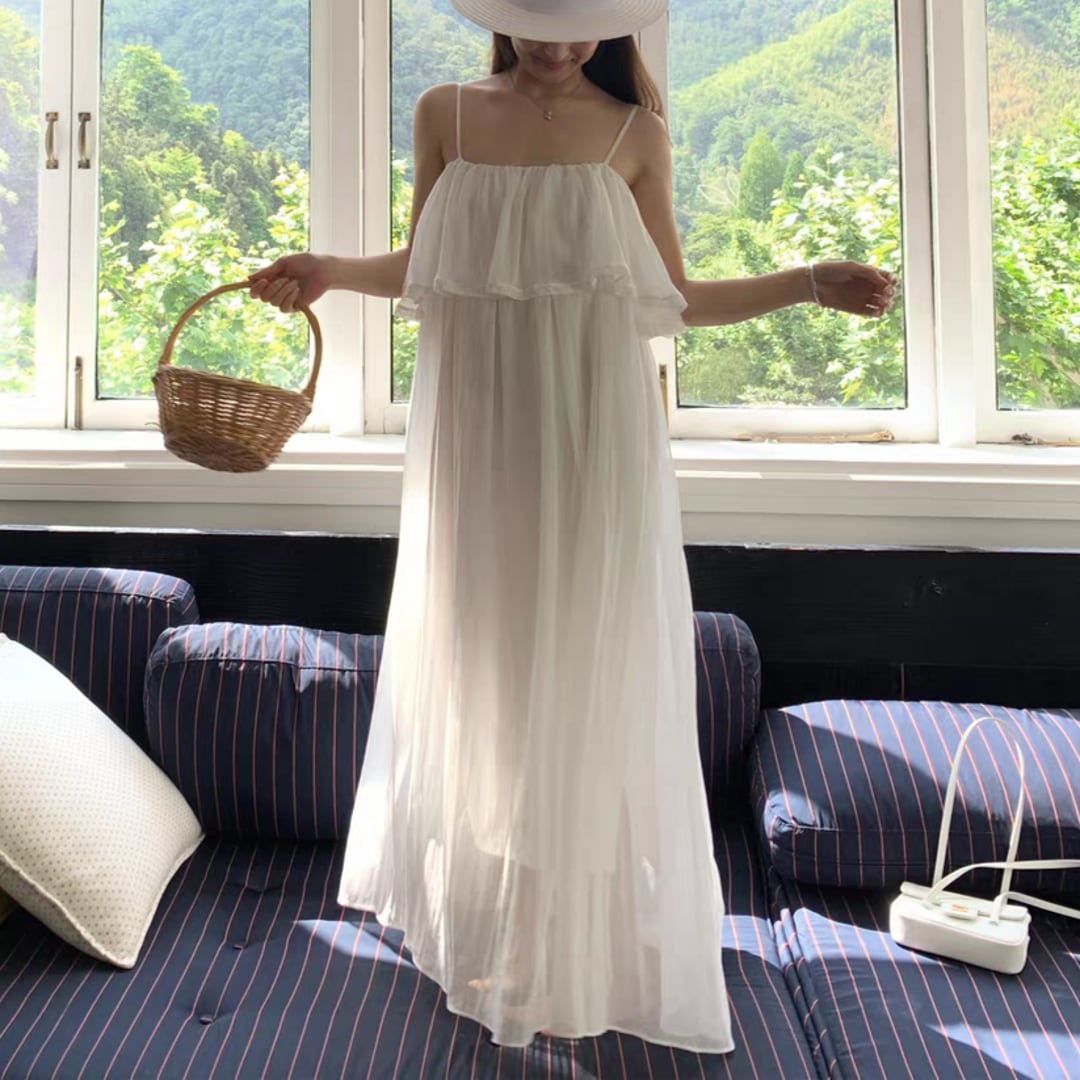 Sheer ruffled dress 260611