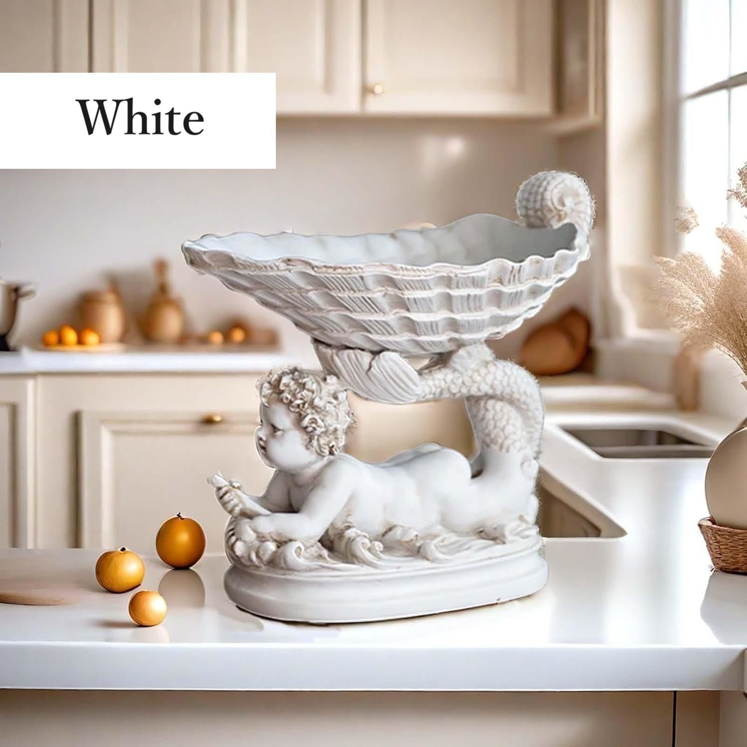 天使 小物入れ 1個 トレイ 置物 卓上 収納 おしゃれ 白 ゴールド